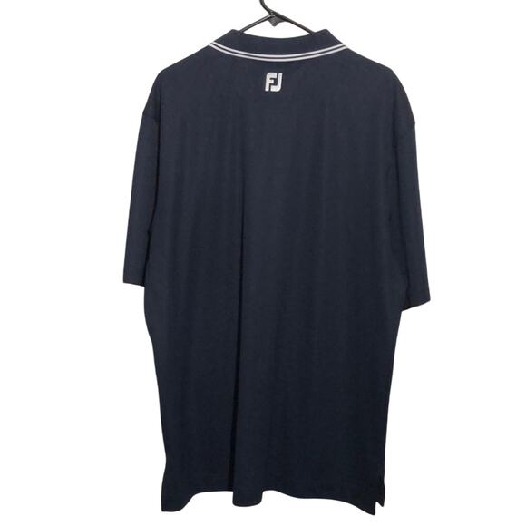 Footjoy Mens Polo Shirt Size Xl Golf Classic Comfort Nautical Navy Blue White - Picture 7 of 7